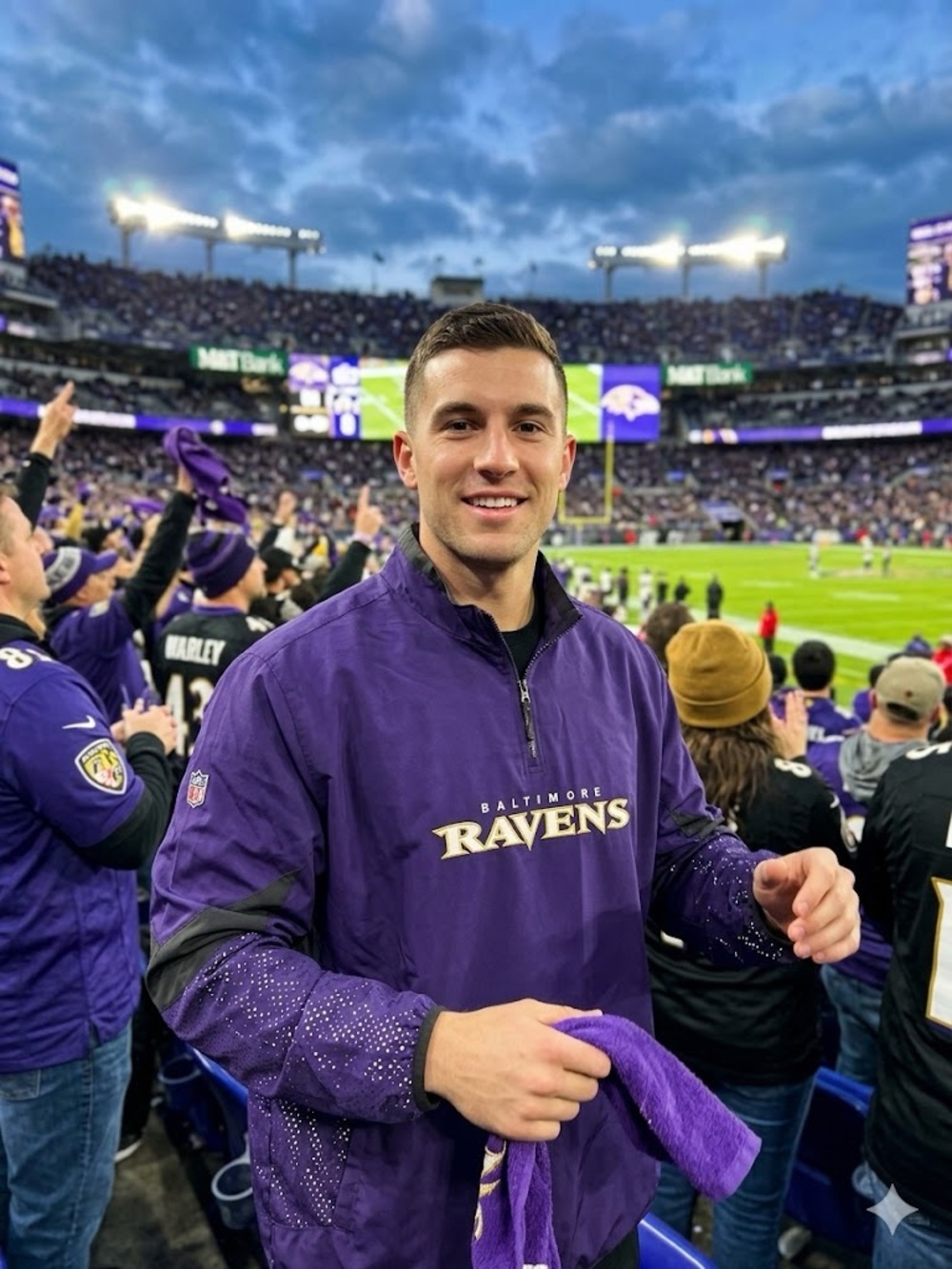 NFL Authentic Sideline Jacket Baltimore Ravens Purple Size XL